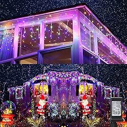 Toodour Icicle Chrismtas Lights Outdoor, 29.5ft 360