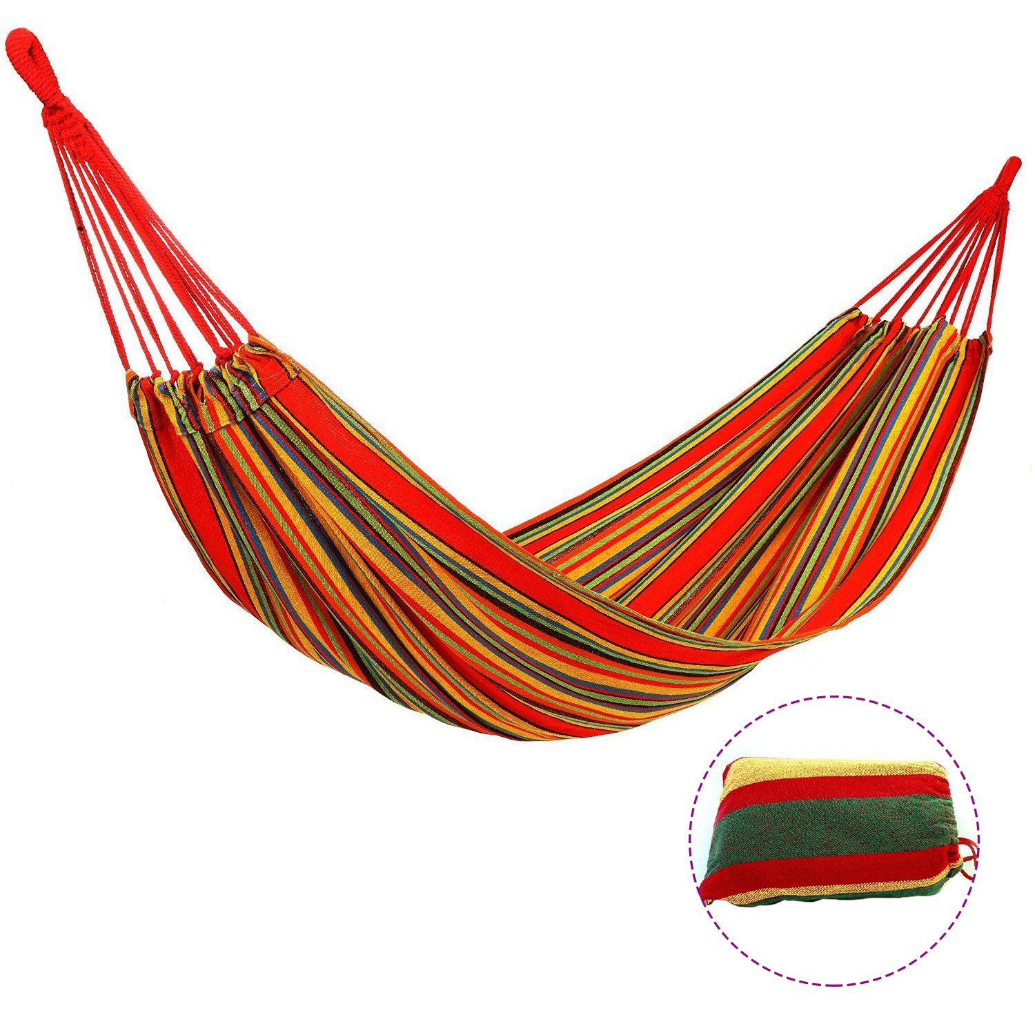 Hamaca de Algodón Cherbell Hamaca Portátil de Algodón Hamaca Para Exterior Jardín