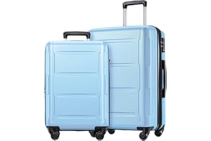 Merax Luggage Sets 2 piece Carry on Luggage Suitcase Sets of 2, Hard Case Luggage Expandable with Spinner Wheels (Baby Blue 2-Piece (20/24))