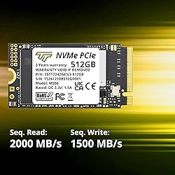 Timetec 512GB M.2 2242 SSD NVMe PCIe Gen3x4 3D NAND