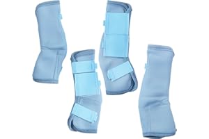 LEAFOREST Horse Fly Boots - Fly Horse Boots Perfect for Equine Leg Wraps and Maximum Horse Fly Protection Set of 4 (Light Blue, Full)