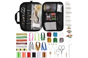 Fly Tying Kit for Beginners, 150 PCS Complete Fly Tying Tools Materials Set, Fishing Lure Making Kit with Bobbin, Scissors, W