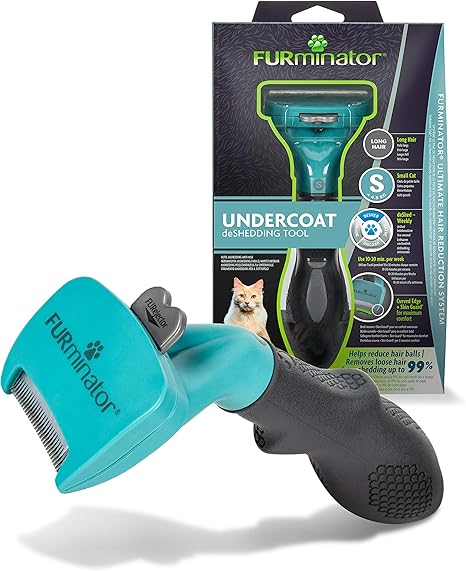 Furminator Outil De Toilettage Pour Chat De Petite Taille A Poils Longs Elimine 90 Des Poils Nettoyage En 1 Clic Concu Et Recommande Par Des Professionnels Sans Bisphenol A Amazon Fr Animalerie