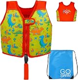 Go Swim Baby Toddler Kids Float Vest 1-6 Years 50+ UV Safety Strap Free Swim Bag