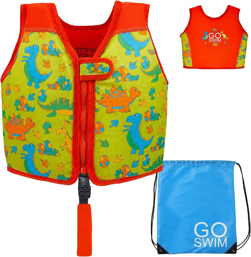 Go Swim Baby Toddler Kids Float Vest 1-6 Years 50+ UV Safety Strap Free Swim Bag