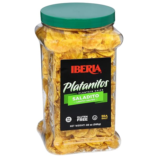 IBERIA SALADITO LIGHTLY SALTED PLANTAIN CHIPS , 20 OZ.