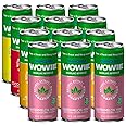 Wowie | Hemp Infused Calming Sparkling Beverage | All Natural, Low Calorie | Herbal Adaptogens Drink | Non Alcoholic | Variety Pack 12 oz (Pack of 12)