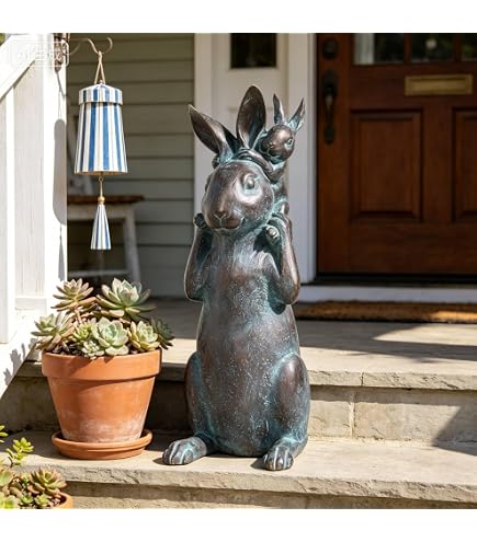 Amazon.com: Touch of Class Bunnies Trio Welcome Sculpture - Resin
