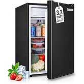 Igloo 3.2 Cu.Ft. Mini Fridge with Freezer - Single Door Compact Refrigerator with Glass Shelves for Homes, Dorms &amp; Offices- Keep Snacks, Drinks &amp; Frozen Foods Cool with Temperature Control Mini Fridge