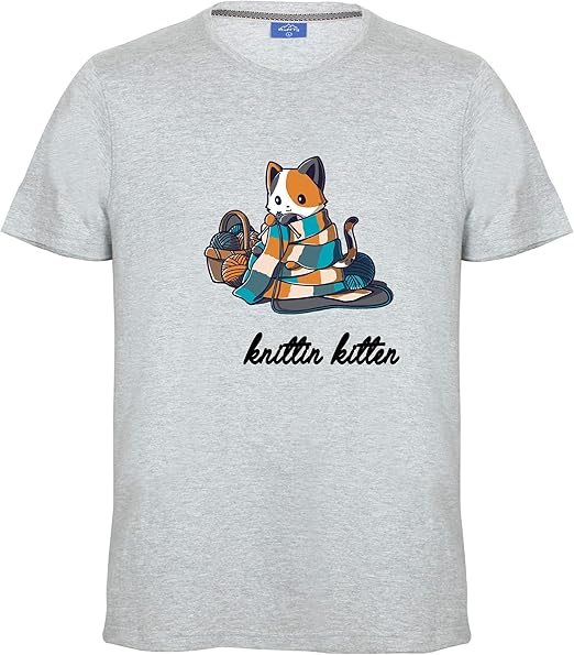 Amazon.com: Ruffty Graphic Tees- Knitter Kitter - Unisex Cotton T Shirt: Clothing