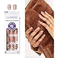 KISS imPRESS No Glue Mani Press On Nails, Design, 'Kingdom', Light Pink, Short Size, Squoval Shape, Includes 30 Nails, Prep Pad, Instructions Sheet, 1 Manicure Stick, 1 Mini File