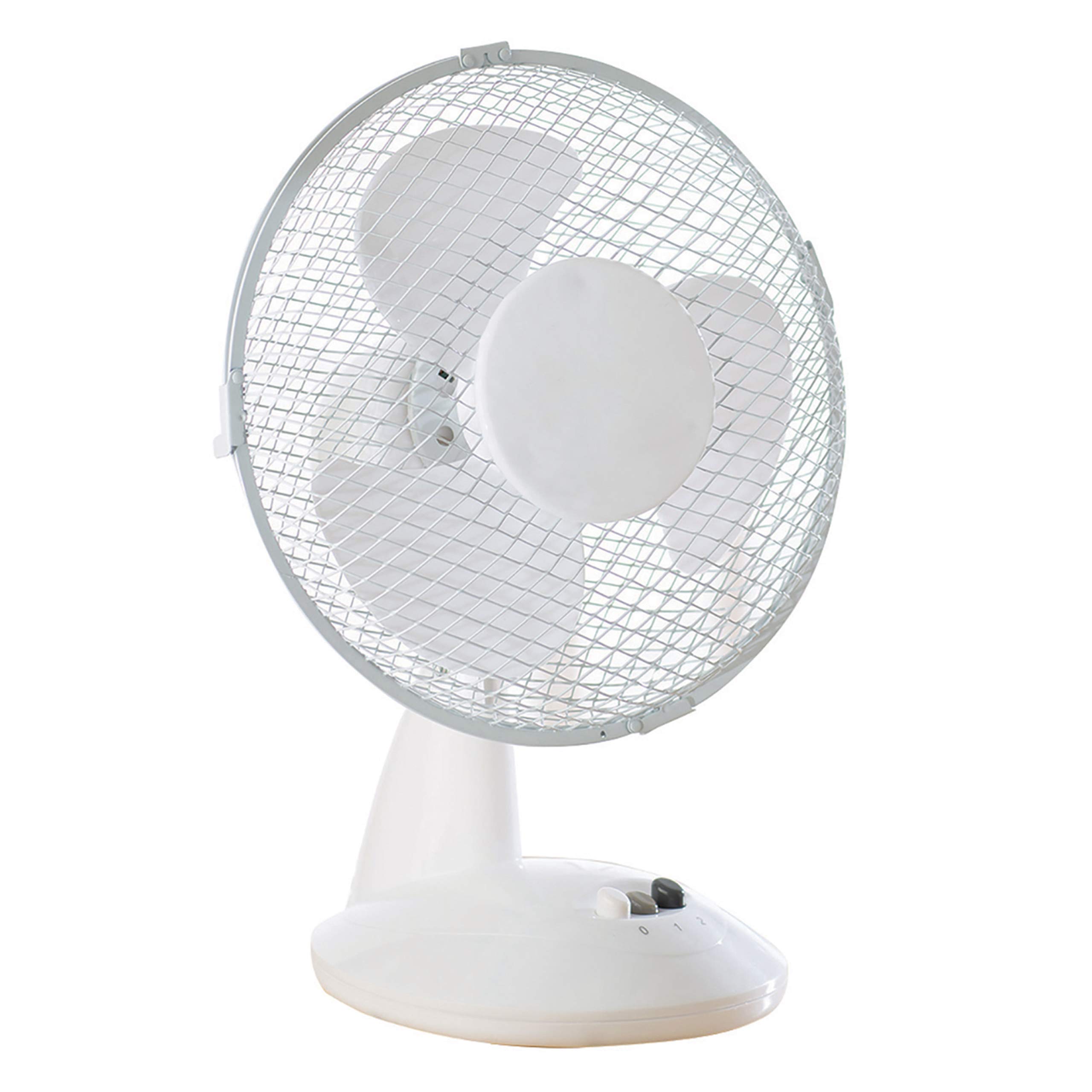 Daewoo COL1062 9-Inch Table Fan, Portable Desk Fan for Home/Office, 2 Speed Settings & Easy-To-Use Key Switch - White