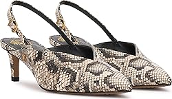 Vince Camuto Women's Kylien Pump, Black/Cream Snake