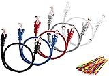 Multi-cable 5 pack Cat5e cables multi coloured - 1 meter - UTP - CCA + 50 cable ties