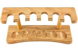 SKYWAY PRODUCTS Skyway 6 Pipe Wood Tobacco Pipe Stand Rack Holder - Natural Tan