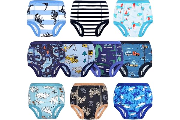 MooMoo Baby Training Underwear for Toddlers 10 Pack Dinos 4T | Absorbent | Washable | for Boys Girls | Daytime Use