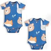 TURMEWU Unisex Baby Cotton Short Sleeve Bodysuit | 100% organic cotton, infant essentials, ultra soft, breathable, lightweight, for daily wear