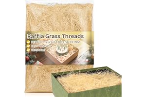 Sukh Raffia Grass Threads 5.3OZ - Shred For Gift Wrapping Easter Grass Basket Gift Box Filler Packaging Material For Bridesma