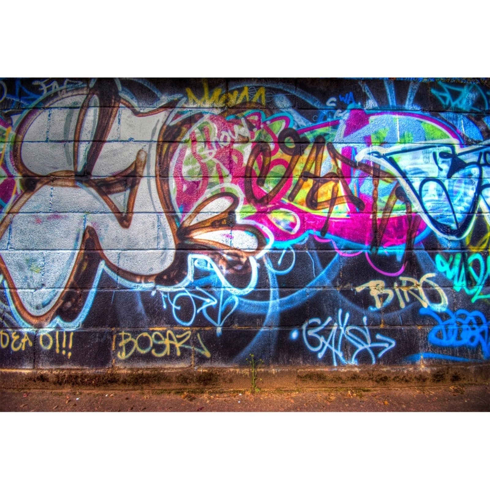 YongFoto 3x2m Vinyl Photography Backdrop Graffiti Wall Urban Street Abstract Art Painting Backdrops for Photo Shoots Lovers Party Adult Kids Baby Personal Portrait Photo Booth Background Studio Props