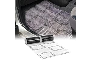 Nuanchu 4 mil Auto Adhesive Plastic Floor Mat 21" x 200' Car Care Products Carpet Protector Film Roll Sticky Car Floor Mats Perforated Protector Cover Sheets Every 24", 150 Mats Per Roll