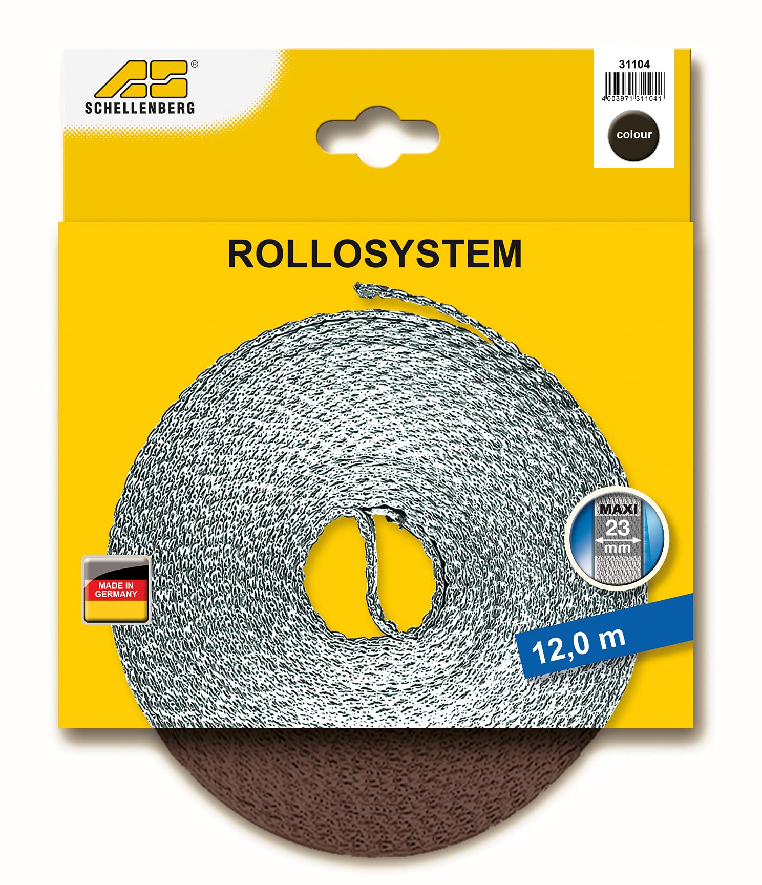 Schellenberg 31104 Shutter Strap Width 0.9 inch (23 mm) Length 12 m Brown