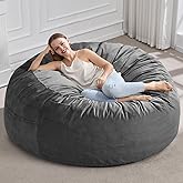 Hobestluk 5FT Bean Bag Chair Giant Bean Bag Chairs for Adults Large Bean Chairs with Removable Cover, Beanbag Chair with Filler, Adult Bean Bag Chairs for Living Room, Bedroom