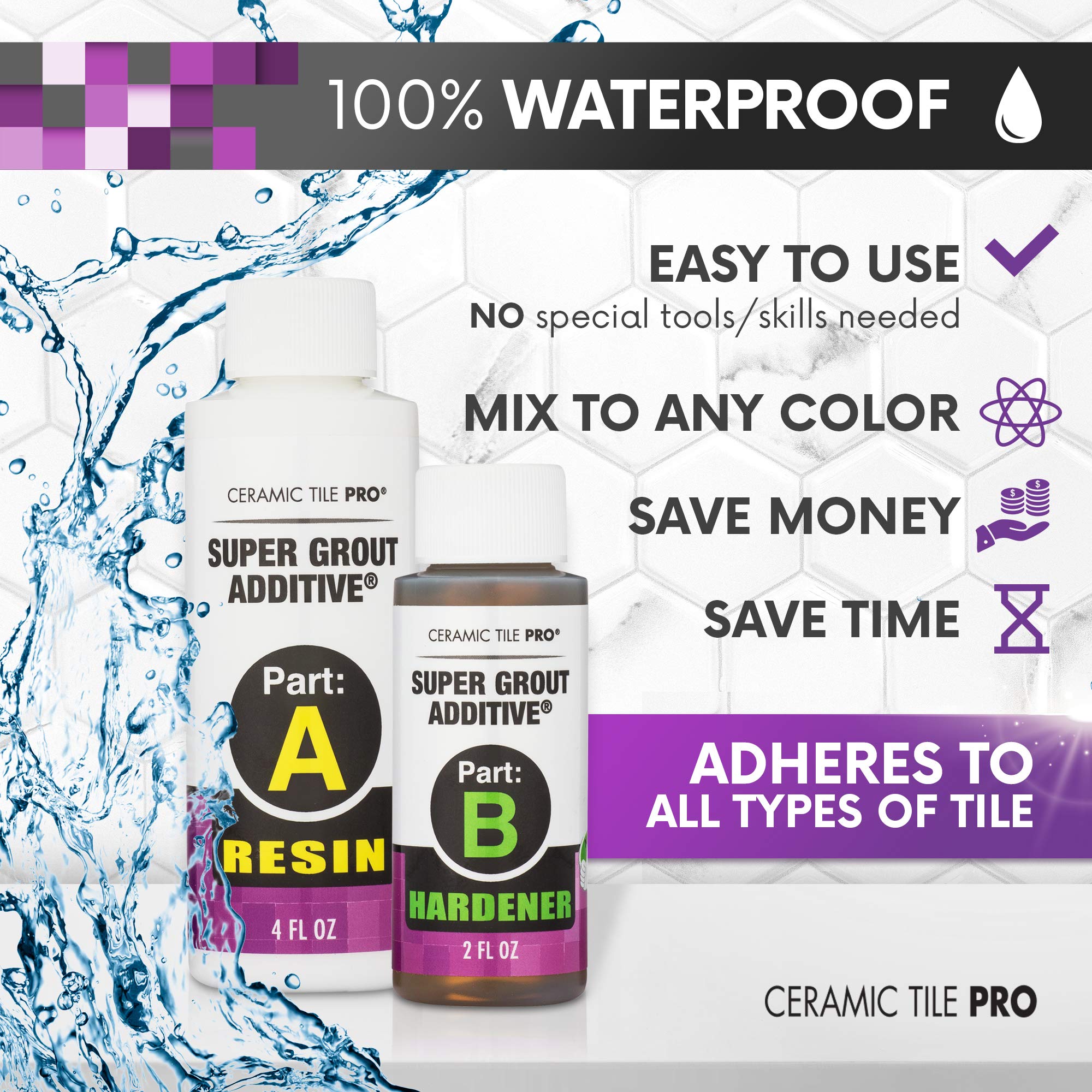 SGA 6 Super Grout Additive Premium Waterproof Tile Grout Repair Kit (Grout Sold Separately