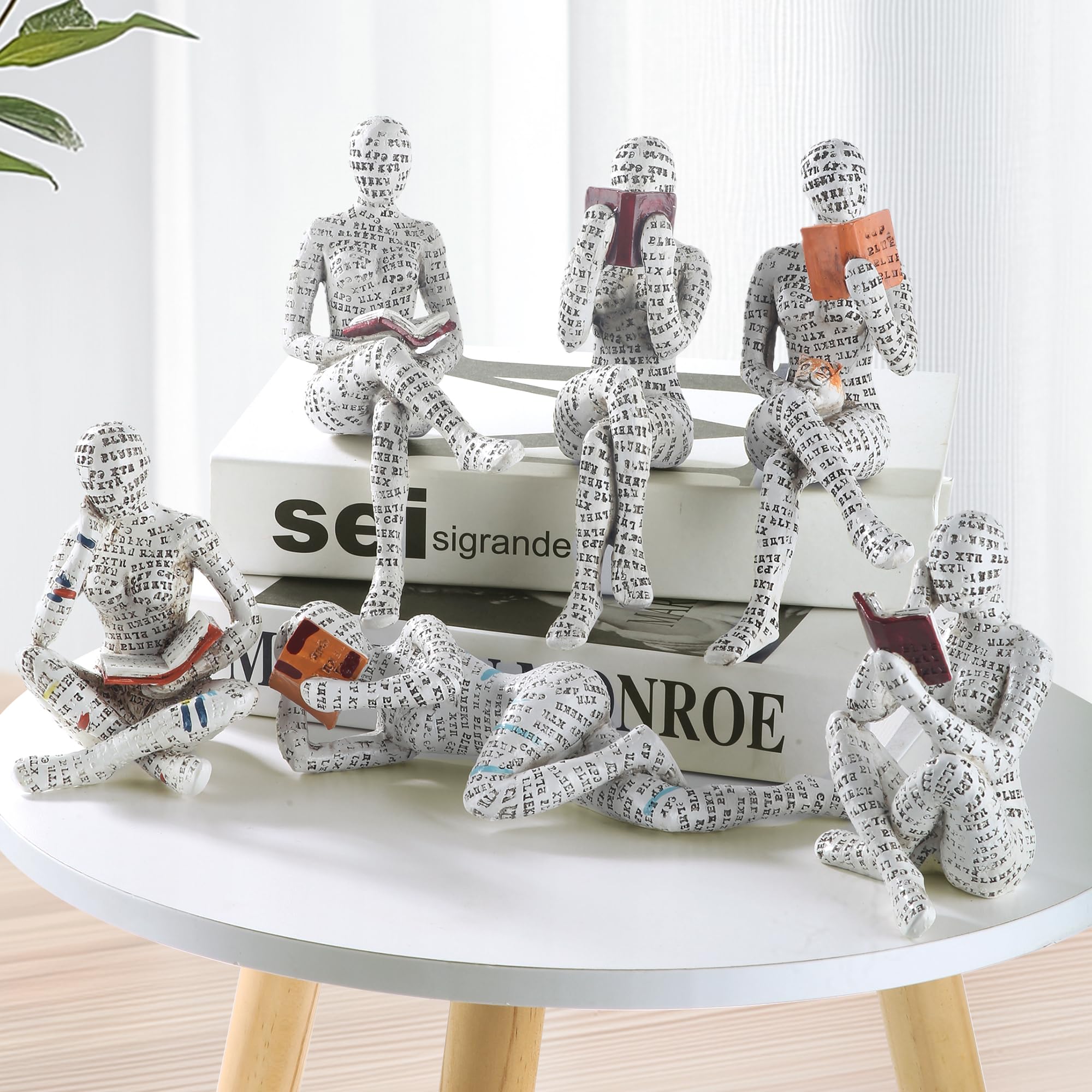 Home Decor Pulp Reading Women Thinker Statue