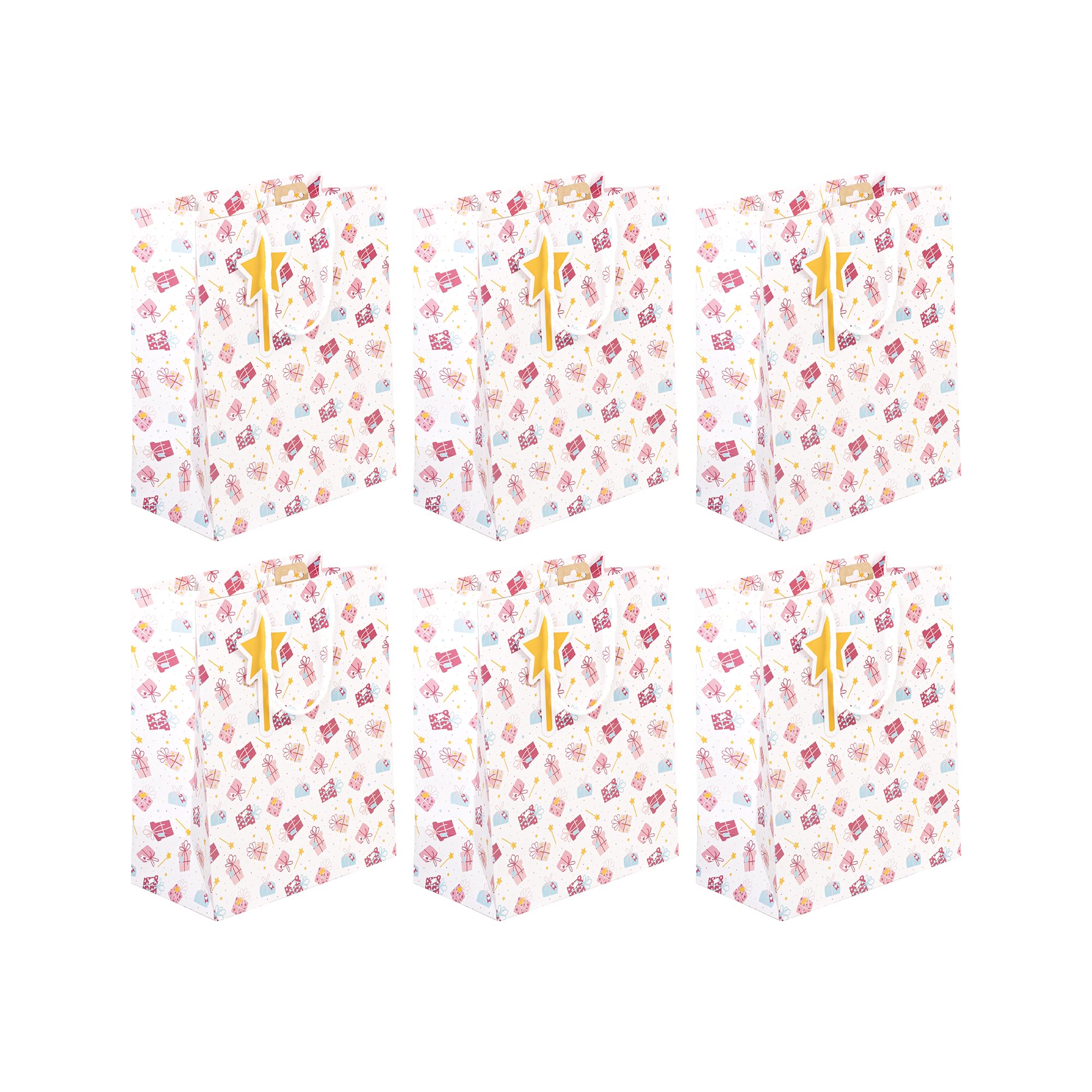 Clairefontaine 32469-2Cpack - A Set of 6 Excellia Gift Bags- Large size - 26,5x14x33 cm - 210g - Design : Magic - Gift wrapping, Ideal for games, Puzzles