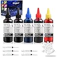 KSUMEI Ink Refill Kit for HP 21 22 60 61 62 63 64 65 67 67XL 94 95 96 564 711 901 902 920 932 933 934 940 950 951 952 970 971 Ink Cartridge 100 ml Bottle (Black, Cyan, Magenta, Yellow)