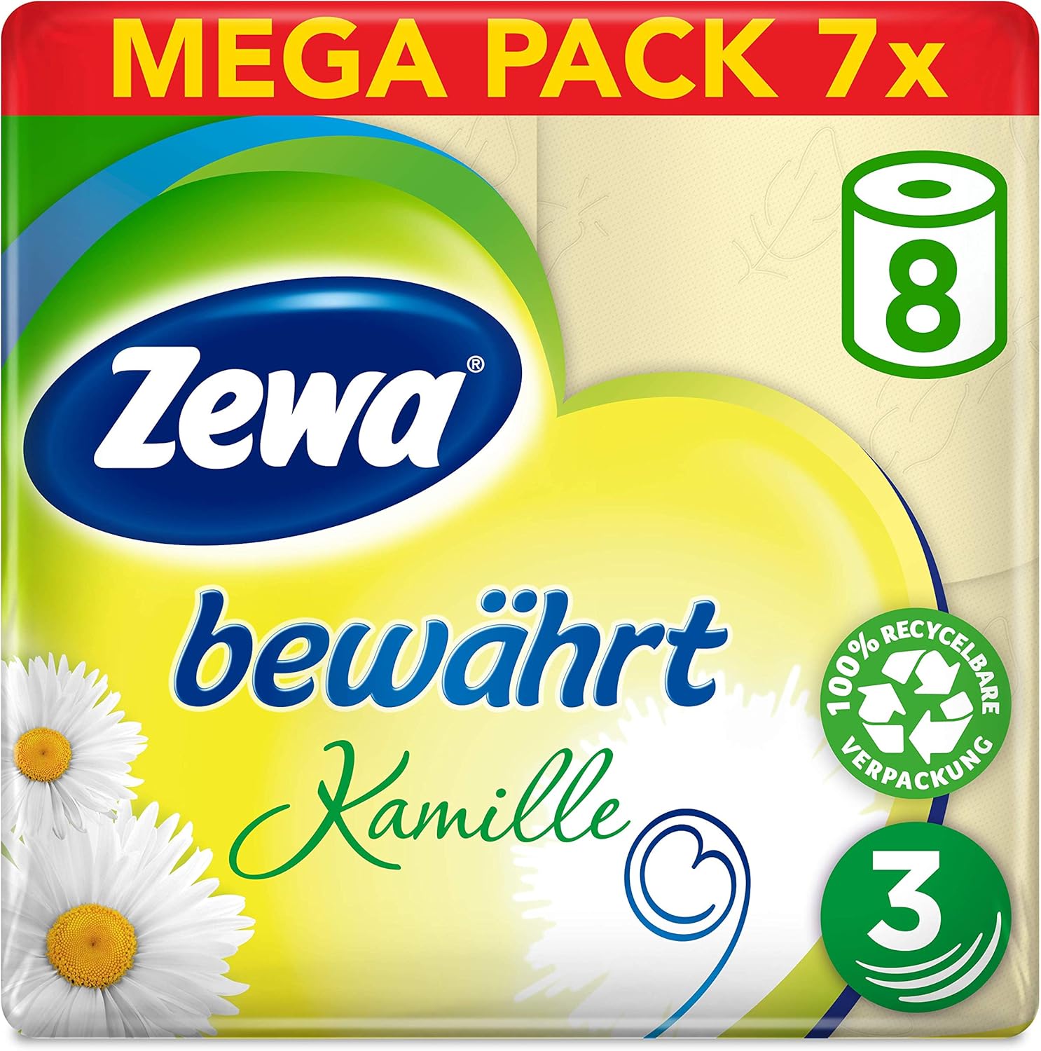 Zewa Toilettenpapier Bewährt Kamille Riesenpackung - Zewa Toilettenpapier