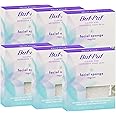 Buf-Puf Facial Sponge, Dermatologist Developed, Removes Deep Down Dirt & Makeup That Causes Breakouts and Blackheads, Reusable, Exfoliating, White, 6 Count