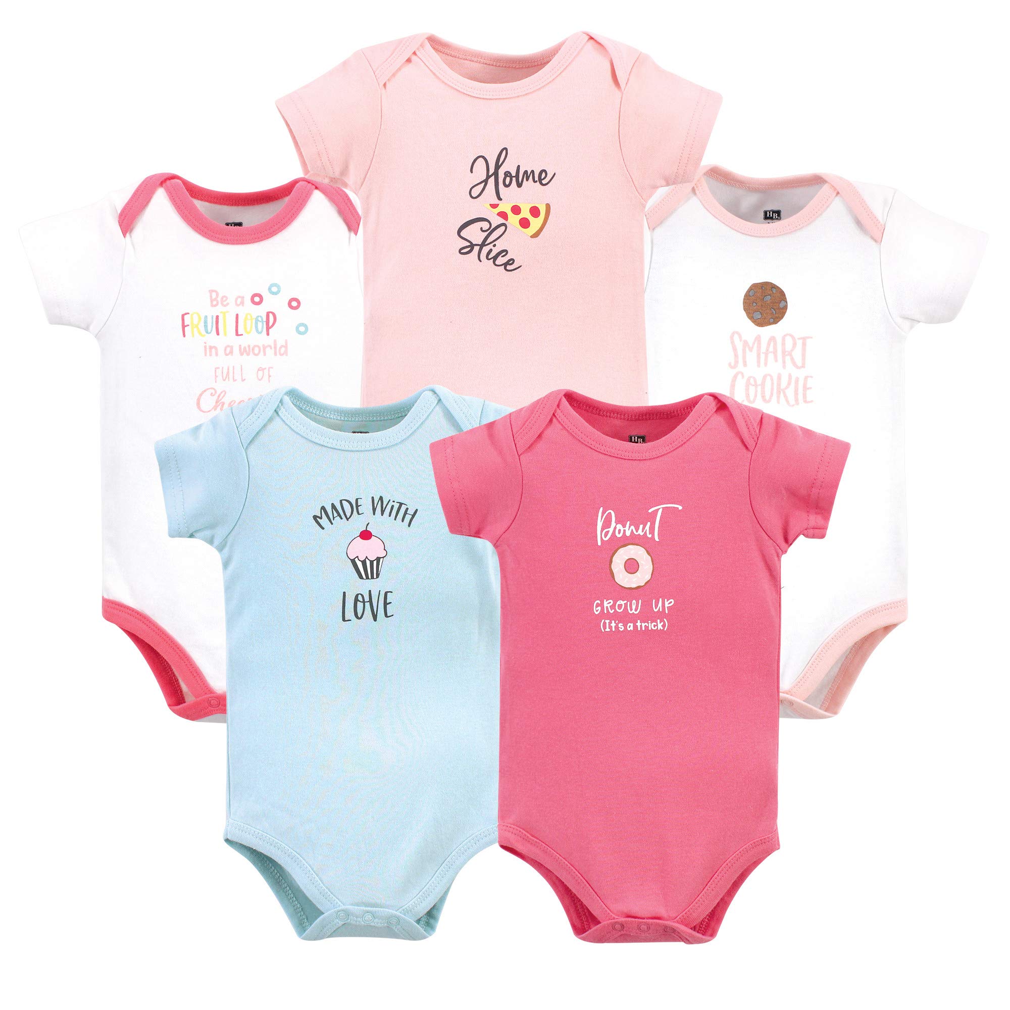 Photo 1 of Hudson Baby Unisex Cotton Bodysuits, Food Girl, 0-3 Months