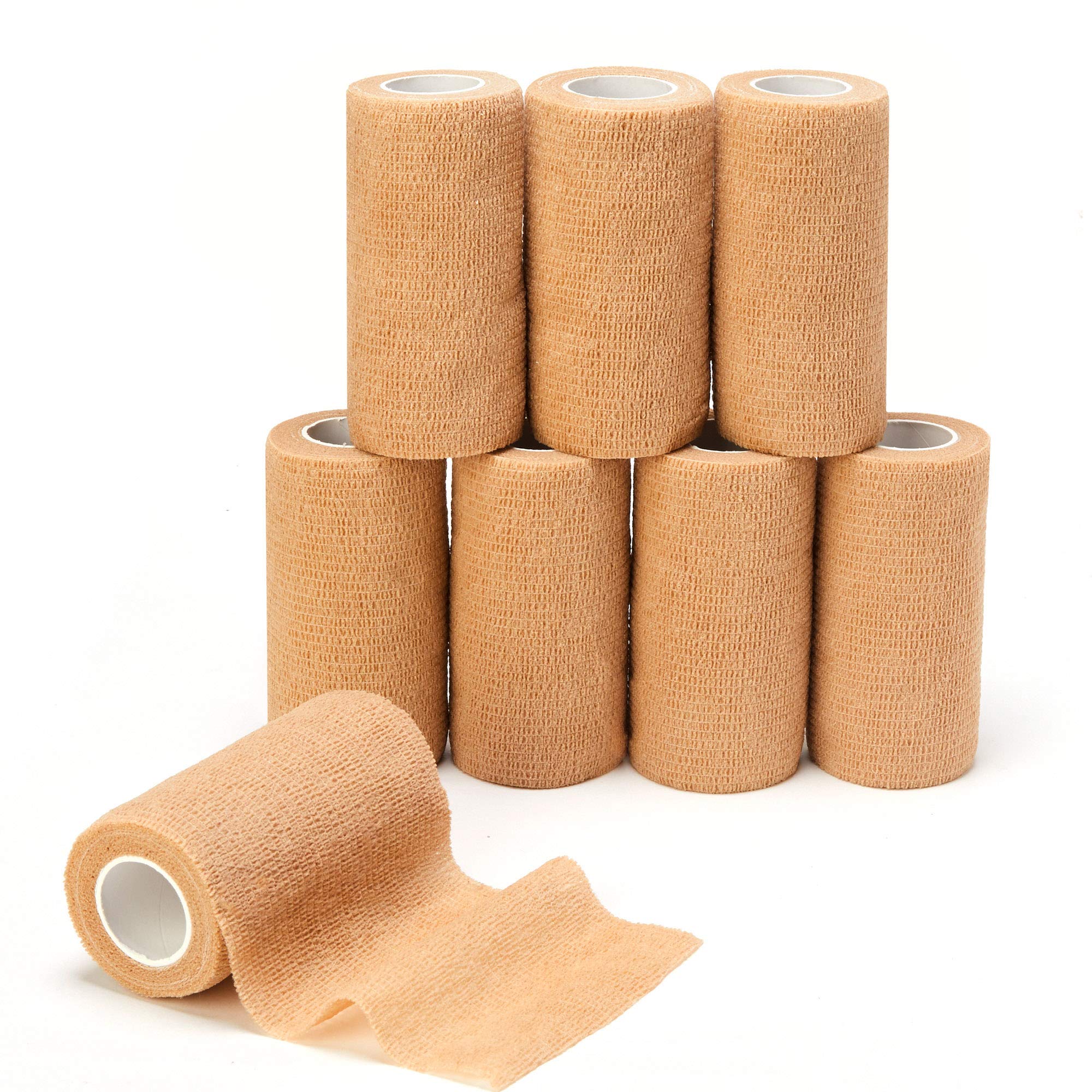 Cohesive Bandage Tape 10cm X 4.5m, 8 Rolls Self Adhesive Bandage Vet Wrap for First Aid, Sports, Sprains & Swelling, Human, Animals