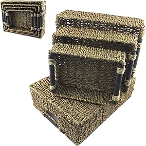 Juego de 2 cestas de almacenamiento cesta de tejido: Amazon.es: Hogar