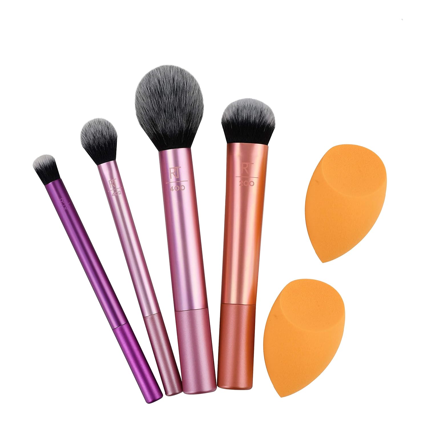 Real Techniques Makeup Brush Set with 2 Sponge Blenders for Eyeshadow, Foundation, Blush, and Concealer, Set of 6: Beauty