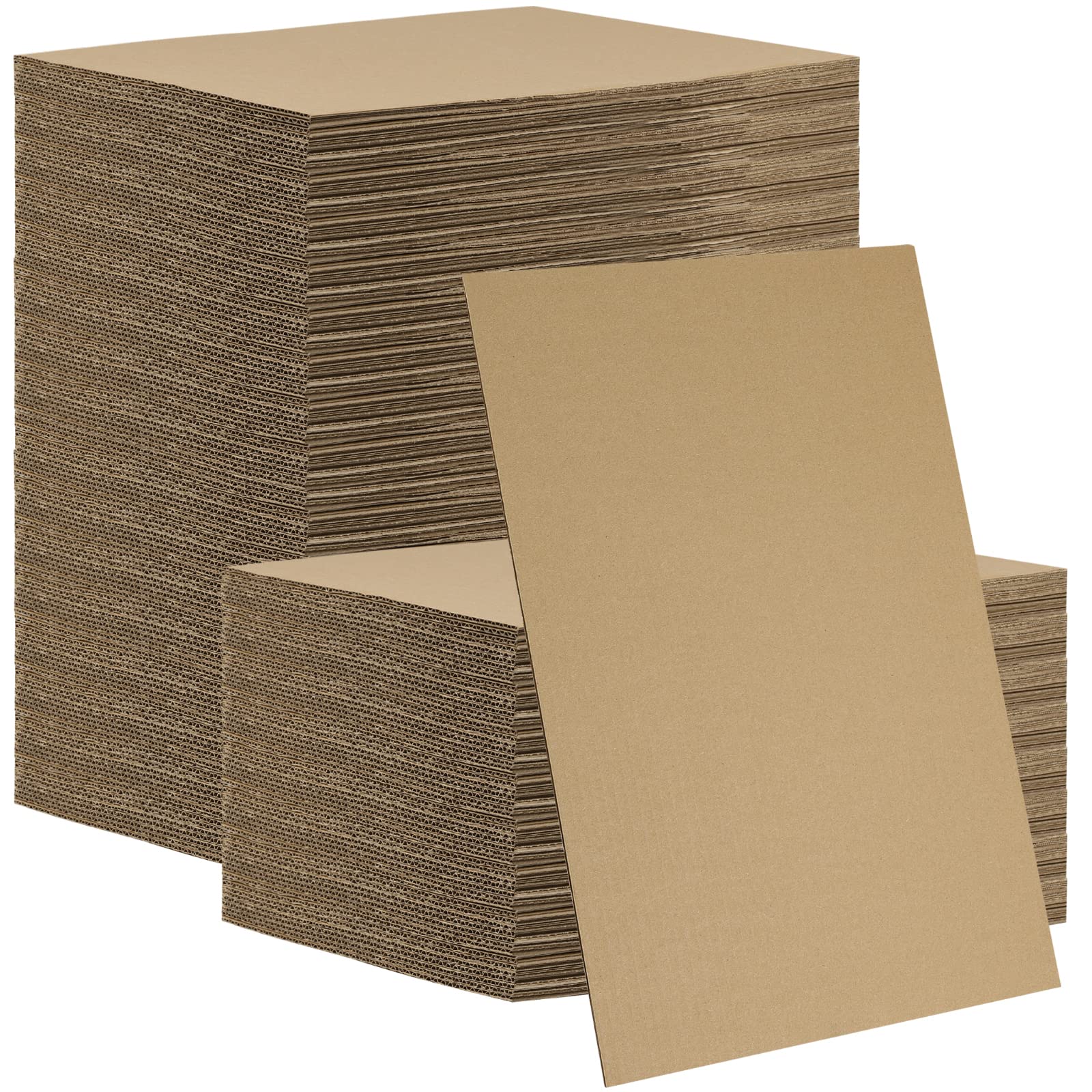 PINGEUI 60 Pack A4 Corrugated Cardboard Sheets, 3mm Thick Cardboard Sheets, Kraft Board Sheets for Shipping, Mailing, Packaging, DIY Crafts, and Arts, Brown