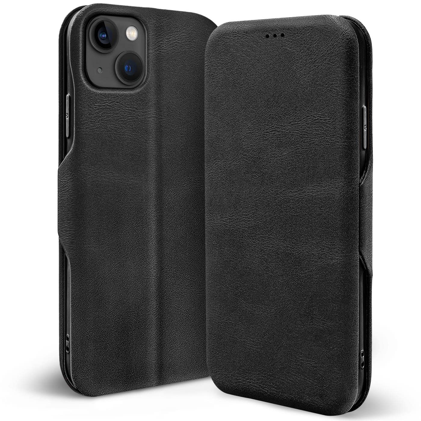 Verco Book Style for Apple iPhone 13 Mini Case, Premium Magnetic Flip Cover for iPhone 13 Mini Wallet Case with Card Slot, Black