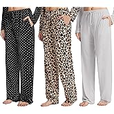 Suewon 3 Pack: Pajama Pants Women, 4-Way Stretch Soft Lounge Bottoms, Comfy Sleepwear with Pockets (Available in Plus Size)