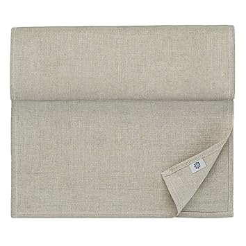 Linen & Cotton Klassischer Tischläufer Natur/ Tischband ANABELLA - 100% Leinen, 47 x 130cm (Natur/ Grau/ Beige), Ideal für Ho