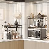 NETEL Expandable Microwave Shelf 3 Tier Stand with 8 Hooks 50kg Capacity view 2