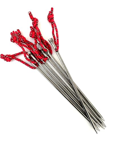 Piquets De Tente En Titane – Lot De 6 Ou 10, Forme Crochet, Pour Camping Et Plein Air, Légers Et Résistants