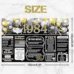 Back in 1984 Backdrop Large Wall Banner Happy Party