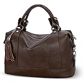 HESHE Womens Genuine Leather Purse Satchel Tote Bags Ladies Real Leather Bags Crossbody Handbags