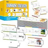 110PCS Sentence Building, Double-Sided Puzzles 180 Sight Words &amp; 20 Blanks for Kids Learning Sentences, Early Reading, Writing &amp; Language Practice-Educational Toy for Kindergarten, Grade 1st, 2nd
