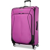 American Tourister 4 KIX 3.0 Checked-Large Softside Expandable Luggage with 4 Spinner Wheels, Hyper Violet
