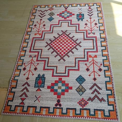 Amazon 民族柄ラグ ラグ マット 抗菌防臭 カーペット 80 1cm ネイティブ柄 ペルシャ ラグマット 絨毯 じゅうたん リビング アジアン ラグ らぐ アジアン オールシーズン 長方形 2畳 3畳 4畳 5畳 モダン 西海岸風 インテリア おしゃれ ギャベ 柄 床暖房対応 洗える ラグ