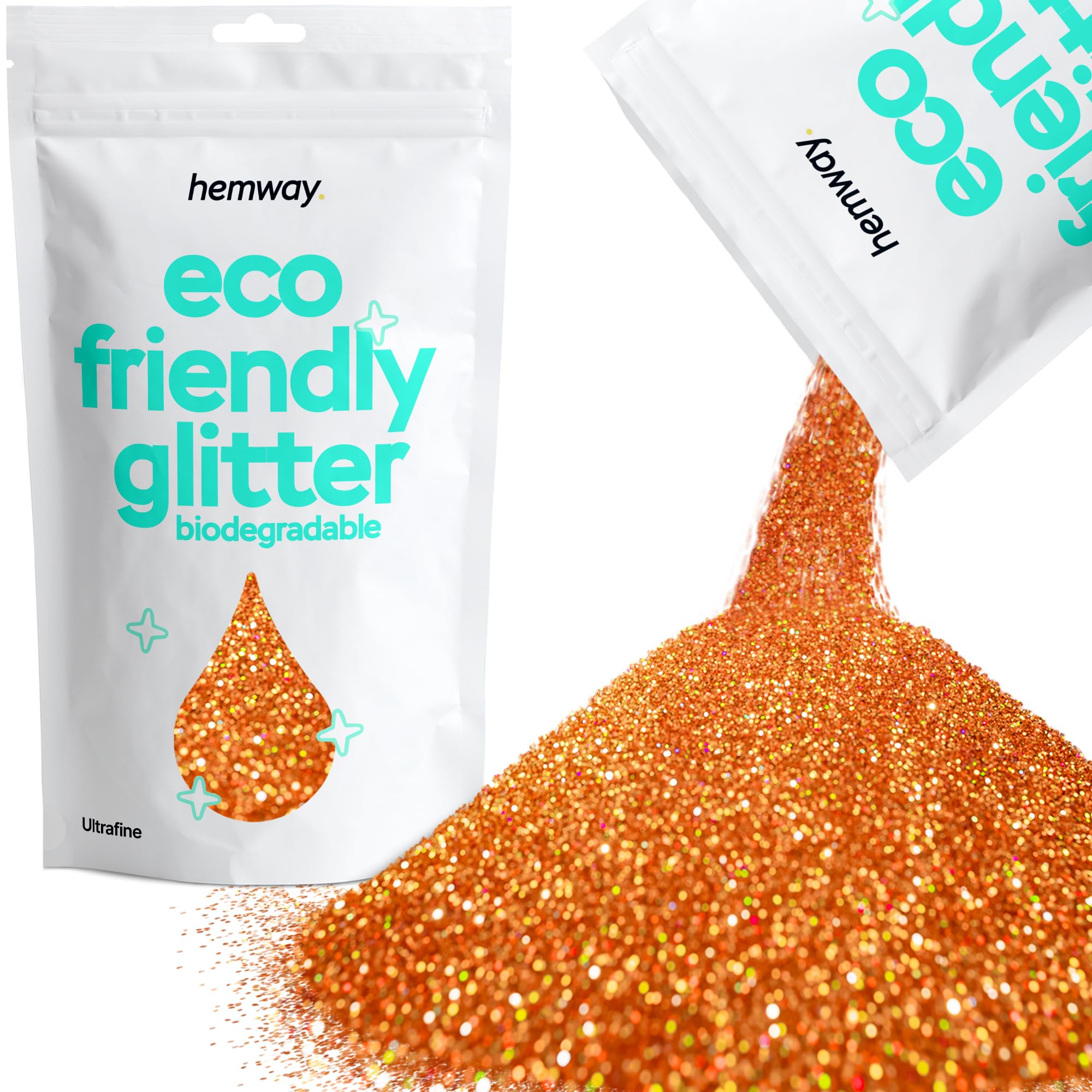 Eco Friendly Biodegradable Glitter | Copper Holographic - Ultrafine 100g, Plant Based, Biodegradable Glitter for Craft, Face, Hair, Nail, Body and Festival - Hemway