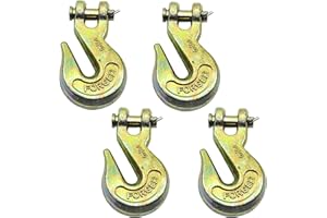 WorldPac (Pack of 4) 3/8-inch, Grade 70 Clevis Grab Hook, Yellow Chromate Finish