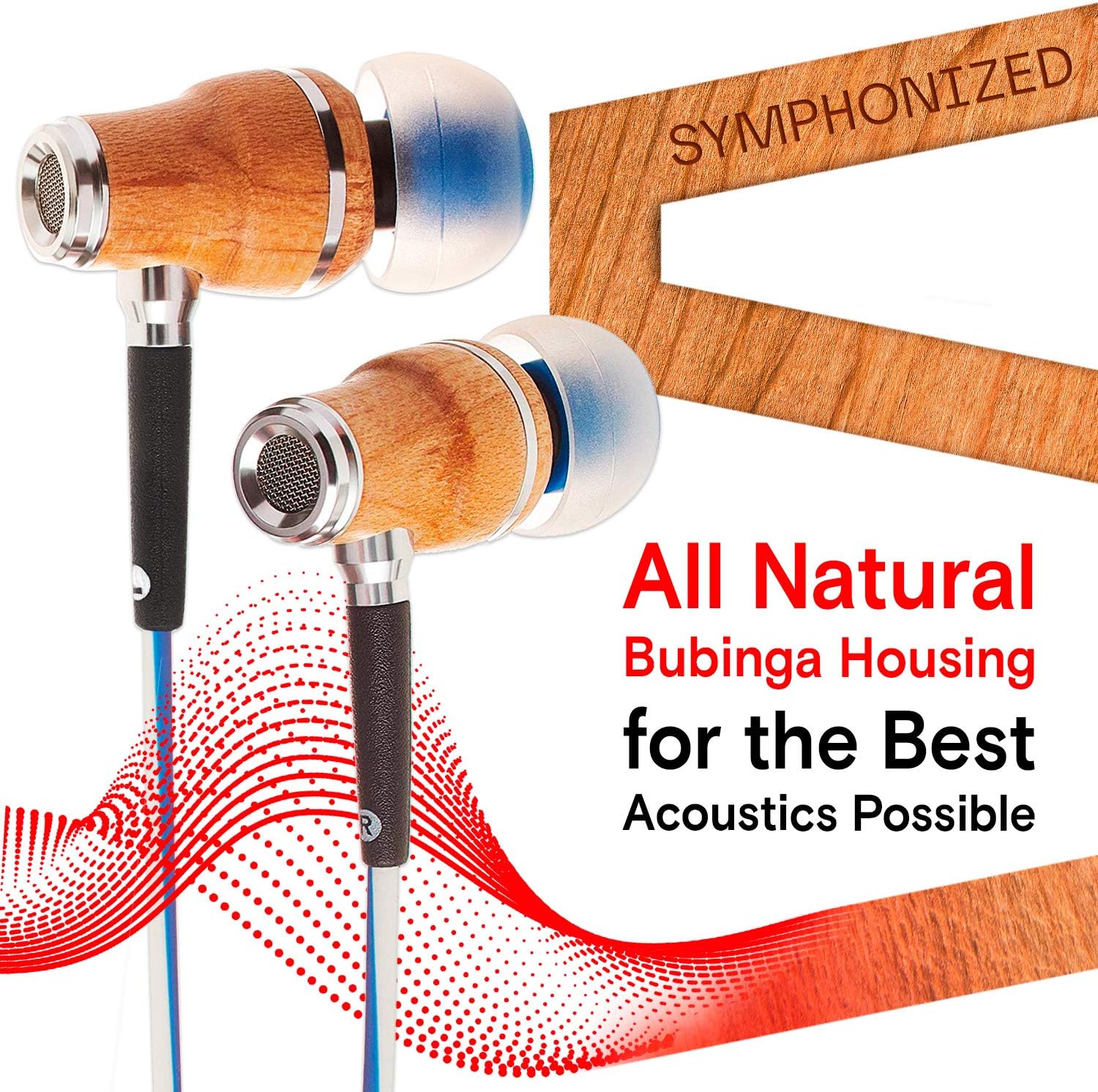 Symphonized NRG X Earphones Wired with Mic -Wood Earbuds with Microphone, Stereo In Ear Headphones for Computer Android - Image 3